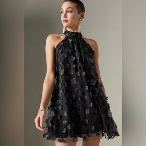 Francesca’s Miami Black Floral Halter Dress